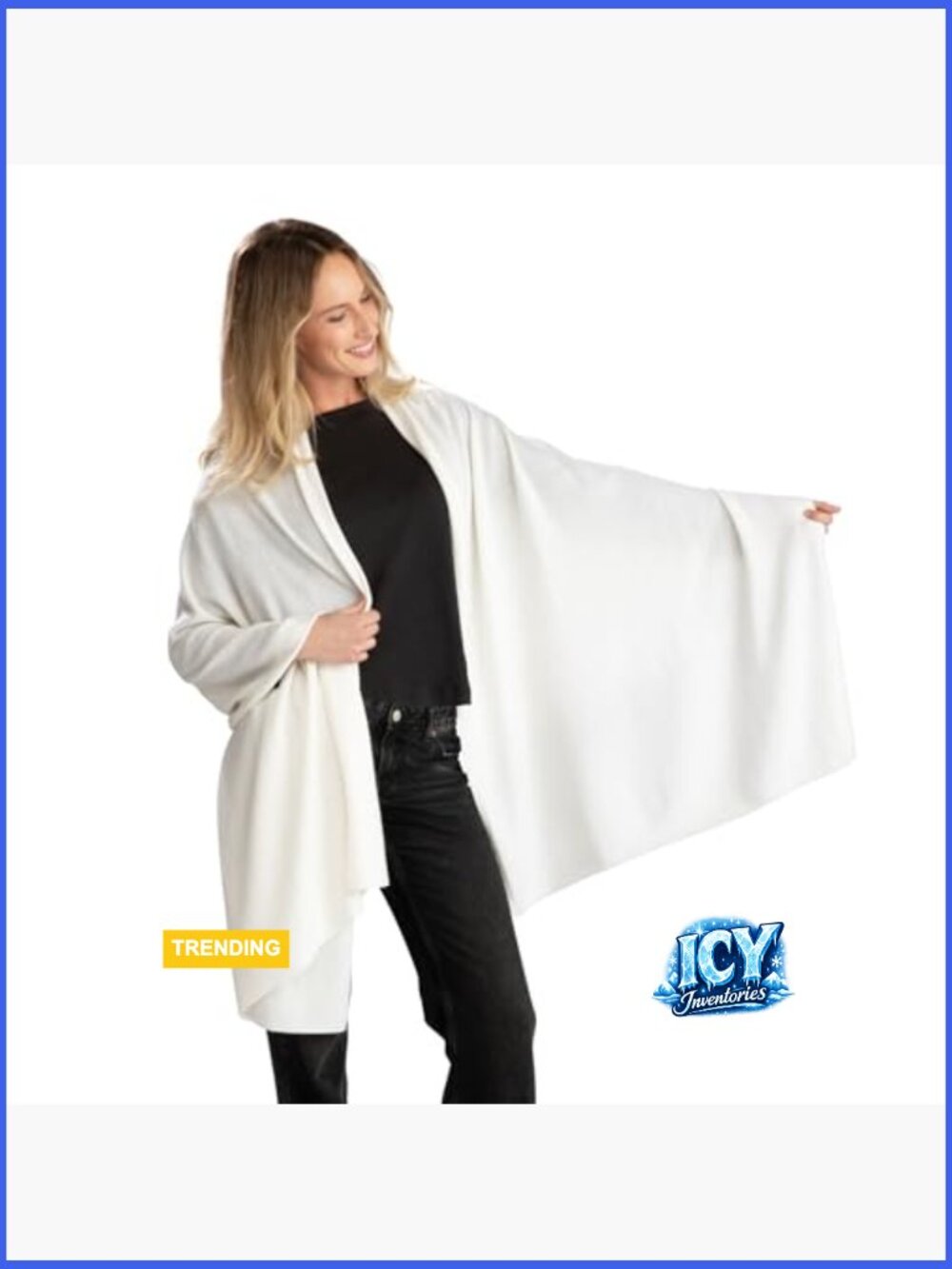 100% Cashmere Travel Wrap Shawl Scarf Blanket Oversized Luxurious - Picture 3 of 7